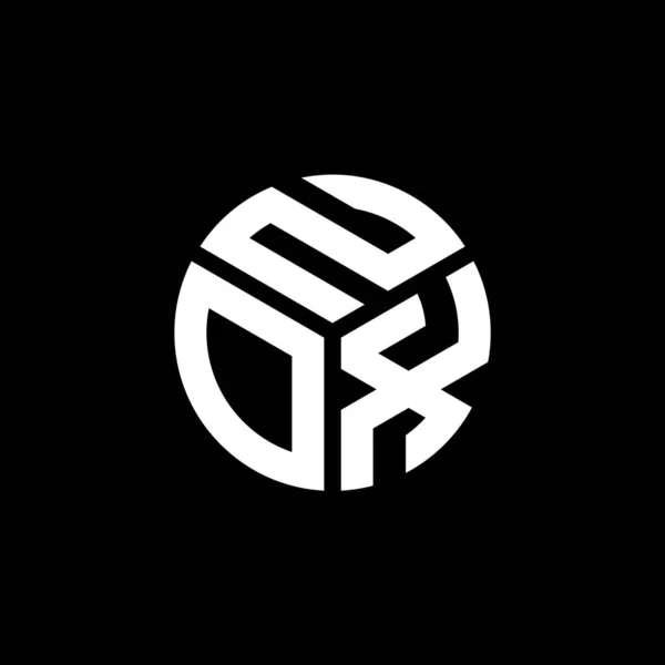 Diseño Del Logotipo Carta Nox Sobre Fondo Negro Nox Iniciales — Vector de stock