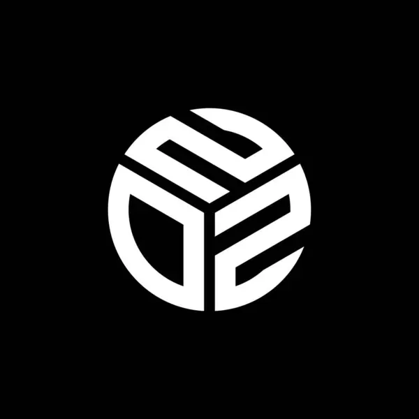 Siyah Arkaplanda Noz Harfi Logo Tasarımı Noz Yaratıcı Harf Logosu — Stok Vektör