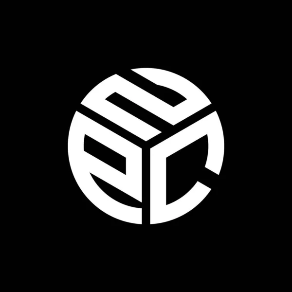 Diseño Del Logotipo Letra Npc Sobre Fondo Negro Npc Iniciales — Vector de stock