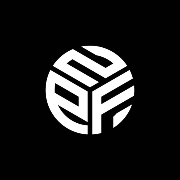 Diseño Del Logo Carta Npf Sobre Fondo Negro Npf Iniciales — Vector de stock