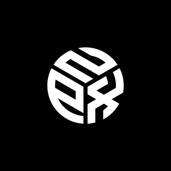 Diseño Del Logotipo Letra Npx Sobre Fondo Negro Npx Iniciales — Vector de stock