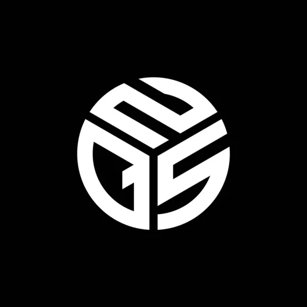 Σχεδιασμός Λογότυπου Γραμμάτων Nqs Μαύρο Φόντο Nqs Δημιουργική Αρχικά Γράμμα — Διανυσματικό Αρχείο