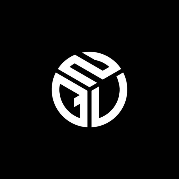 Siyah Arka Planda Nqu Harf Logosu Tasarımı Nqu Yaratıcı Harf — Stok Vektör