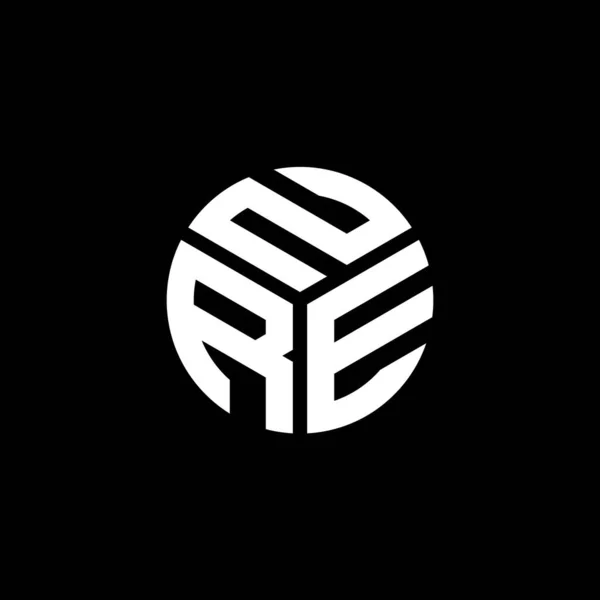 Nre Logo Ontwerp Zwarte Achtergrond Nre Creatieve Initialen Letter Logo — Stockvector
