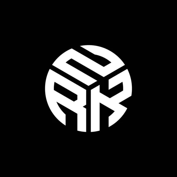 Σχεδιασμός Λογότυπου Γραμμάτων Nrk Μαύρο Φόντο Έννοια Λογοτύπου Δημιουργικά Αρχικά — Διανυσματικό Αρχείο