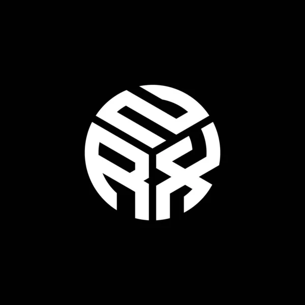 Nrx Logo Ontwerp Zwarte Achtergrond Nrx Creatieve Initialen Letter Logo — Stockvector