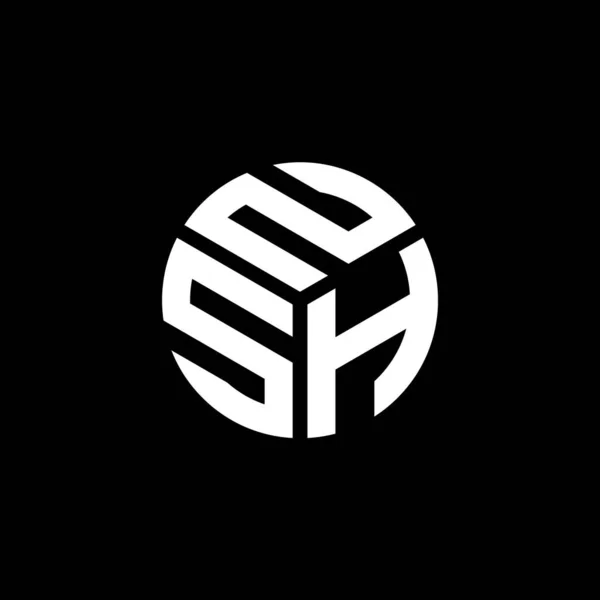 Logo Della Lettera Nsh Sfondo Nero Nsh Creativo Iniziali Lettera — Vettoriale Stock