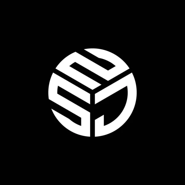 Nsj Design Logotipo Carta Fundo Preto Nsj Iniciais Criativas Conceito — Vetor de Stock