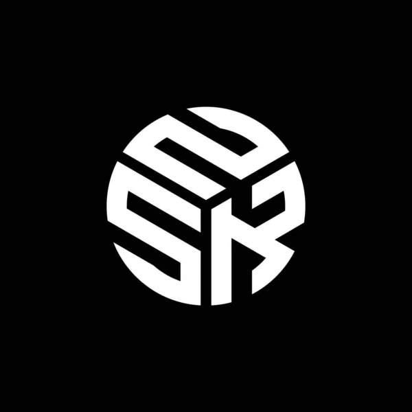 Nsk Logo Ontwerp Zwarte Achtergrond Nsk Creatieve Initialen Letter Logo — Stockvector