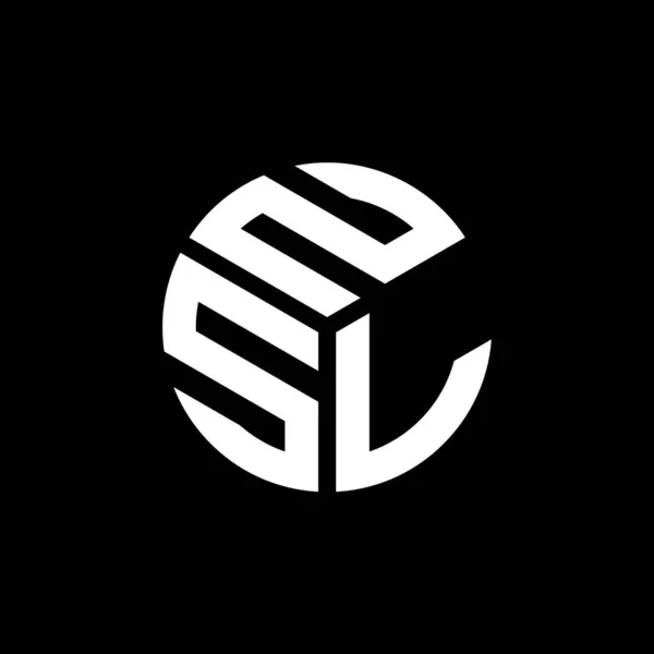 Siyah Arka Planda Nsl Harf Logosu Tasarımı Nsl Yaratıcı Harflerin — Stok Vektör