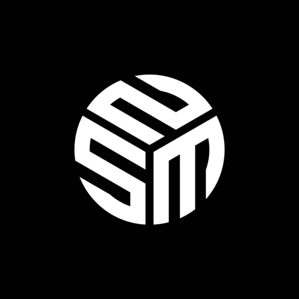 Logo Della Lettera Nsm Sfondo Nero Nsm Creativo Iniziali Lettera — Vettoriale Stock