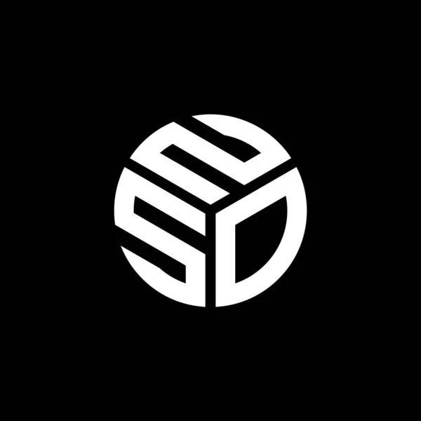 Siyah Arka Planda Nso Harf Logosu Tasarımı Nso Yaratıcı Harfler — Stok Vektör