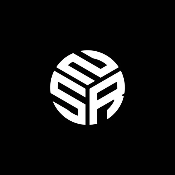 Siyah Arka Planda Nsr Harf Logosu Tasarımı Nsr Yaratıcı Harflerin — Stok Vektör