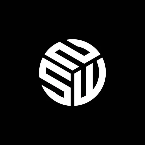 Diseño Del Logotipo Letra Nsw Sobre Fondo Negro Nsw Iniciales — Archivo Imágenes Vectoriales