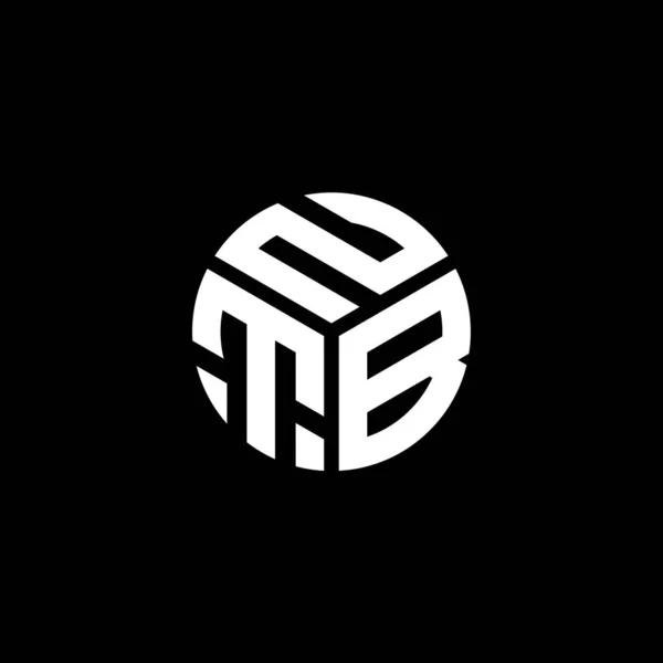 Ntb Lettera Logo Design Sfondo Nero Ntb Creativo Iniziali Lettera — Vettoriale Stock