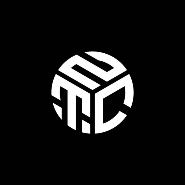 Ntc在黑色背景上的字母标识设计 Ntc创意的首字母首字母标识概念 Ntc字母设计 — 图库矢量图片