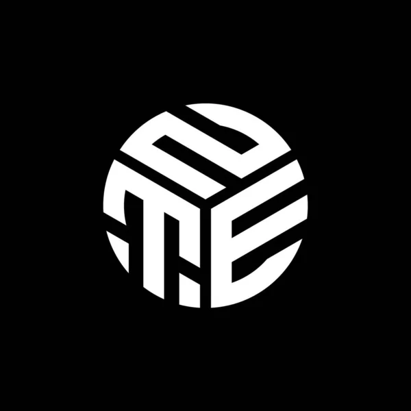Projekt Logo Litery Nte Czarnym Tle Nte Twórcze Inicjały Koncepcja — Wektor stockowy