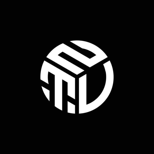 Diseño Del Logotipo Carta Ntv Sobre Fondo Negro Ntv Iniciales — Vector de stock