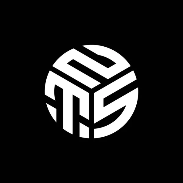 Nts Logo Ontwerp Zwarte Achtergrond Nts Creatieve Initialen Letter Logo — Stockvector