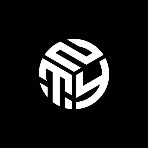 Nty Letter Logo Ontwerp Zwarte Achtergrond Nty Creatieve Initialen Letter — Stockvector