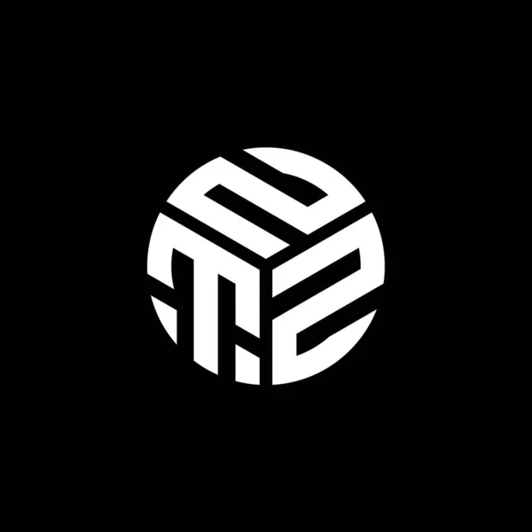 Ntz Logo Ontwerp Zwarte Achtergrond Ntz Creatieve Initialen Letter Logo — Stockvector