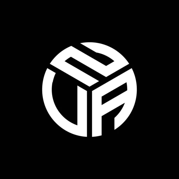 Diseño Del Logotipo Carta Nua Sobre Fondo Negro Nua Iniciales — Vector de stock