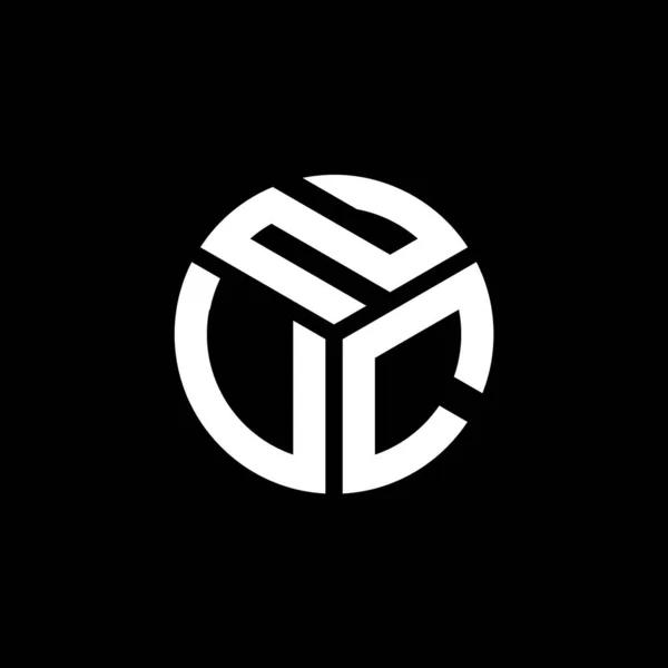 Nuc Lettre Logo Design Sur Fond Noir Nuc Initiales Créatives — Image vectorielle