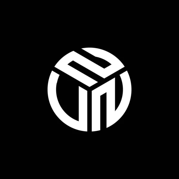 Diseño Del Logotipo Carta Nun Sobre Fondo Negro Nun Iniciales — Archivo Imágenes Vectoriales