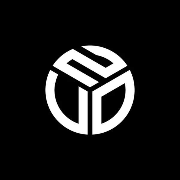 Diseño Del Logotipo Letra Nuo Sobre Fondo Negro Nuo Iniciales — Vector de stock