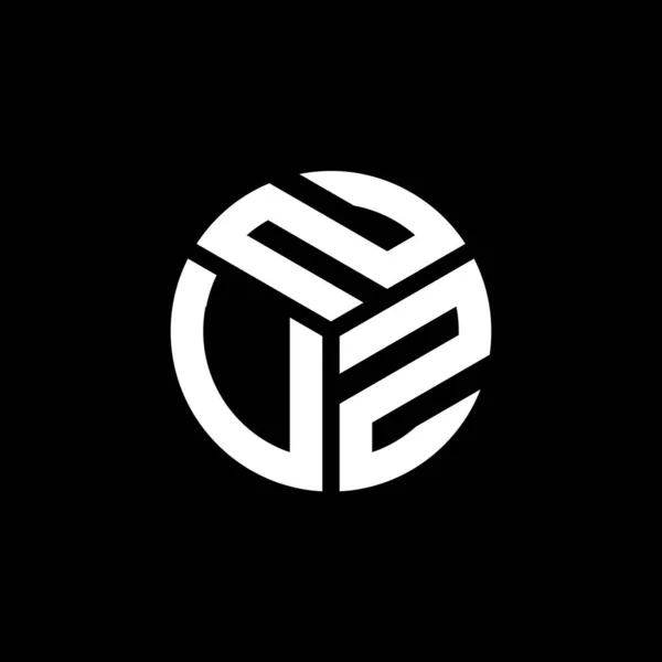黒い背景にNuzの手紙のロゴデザイン Nuz創造的なイニシャルの手紙のロゴコンセプト Nuz手紙デザイン — ストックベクタ