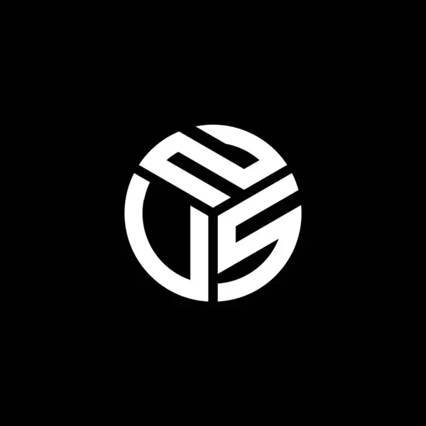 Desain Logo Huruf Nvs Pada Latar Belakang Hitam Nvs Kreatif - Stok Vektor