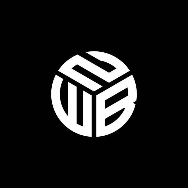 Nwb Design Logotipo Carta Fundo Preto Nwb Iniciais Criativas Conceito —  Vetores de Stock