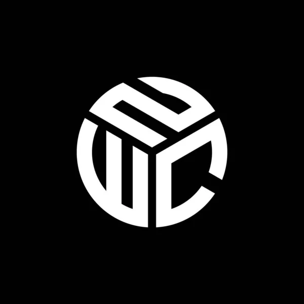 Nwc Brev Logotyp Design Svart Bakgrund Nwc Kreativa Initialer Brev — Stock vektor