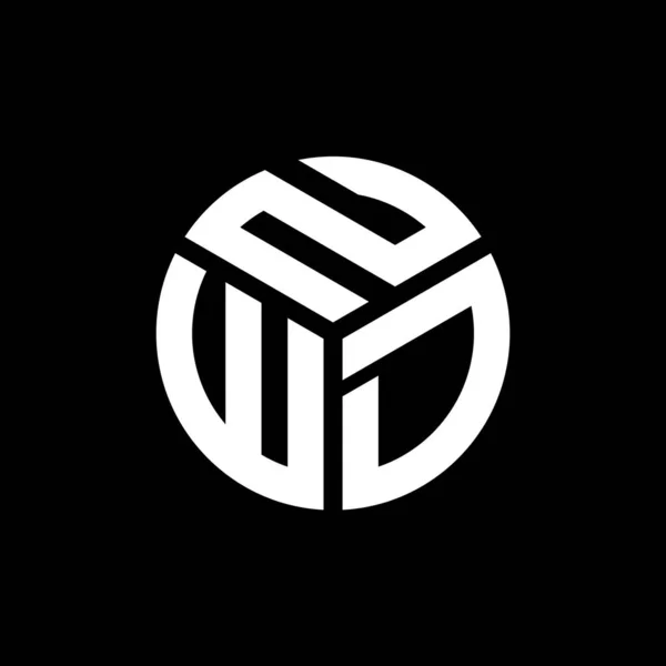 Siyah Arka Planda Nwd Harf Logosu Tasarımı Nwd Yaratıcı Harflerin — Stok Vektör