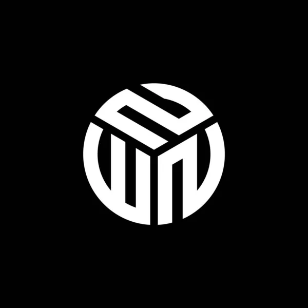 Projekt Logo Litery Nwn Czarnym Tle Nwn Twórcze Inicjały Koncepcja — Wektor stockowy