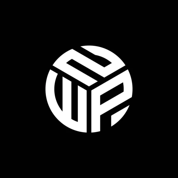 Logo Della Lettera Nwp Sfondo Nero Nwp Creativo Iniziali Lettera — Vettoriale Stock