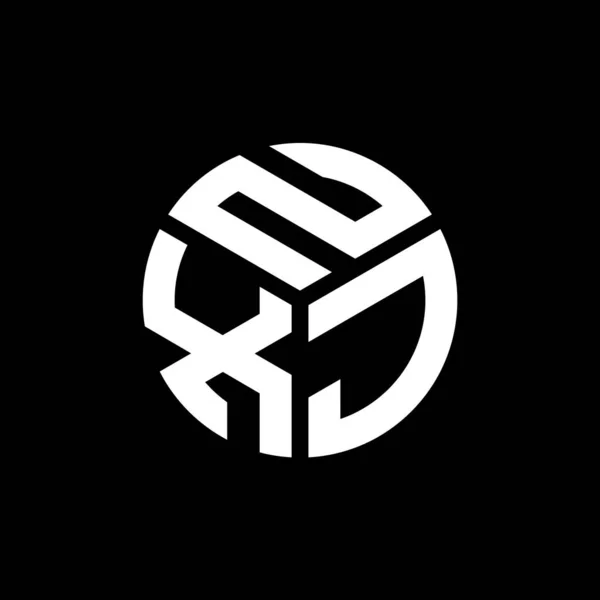 Diseño Del Logotipo Letra Nxj Sobre Fondo Negro Nxj Iniciales — Archivo Imágenes Vectoriales