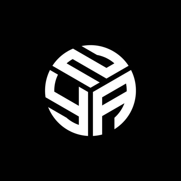 New York Lettre Logo Design Sur Fond Noir Nya Initiales — Image vectorielle