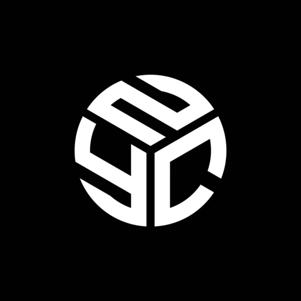 Siyah Arka Planda Nyc Harf Logosu Tasarımı Nyc Yaratıcı Harf — Stok Vektör