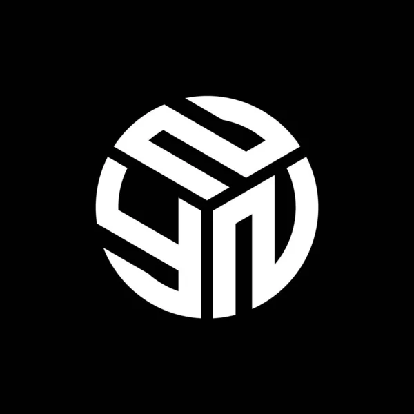 Nyn Písmeno Logo Design Černém Pozadí Nyn Kreativní Iniciály Koncept — Stockový vektor