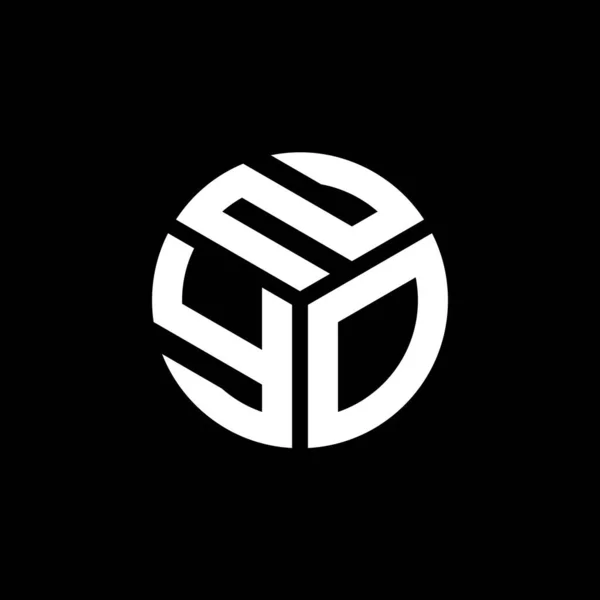 黒い背景にNyoの手紙のロゴデザイン Nyo創造的なイニシャルの手紙のロゴコンセプト Nyo手紙のデザイン — ストックベクタ