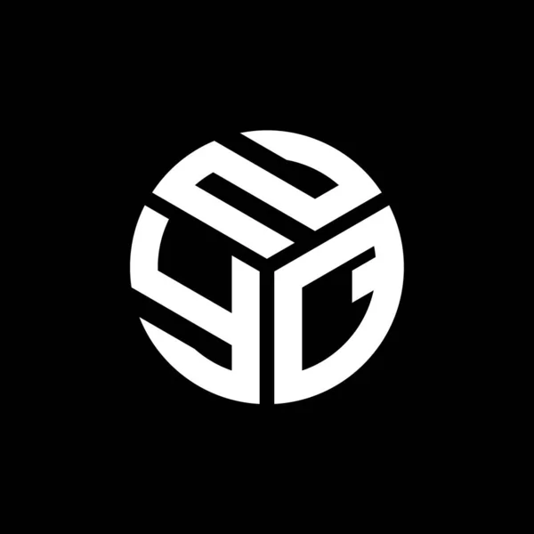 Siyah Arka Planda Nyq Harf Logosu Tasarımı Nyq Yaratıcı Harf — Stok Vektör
