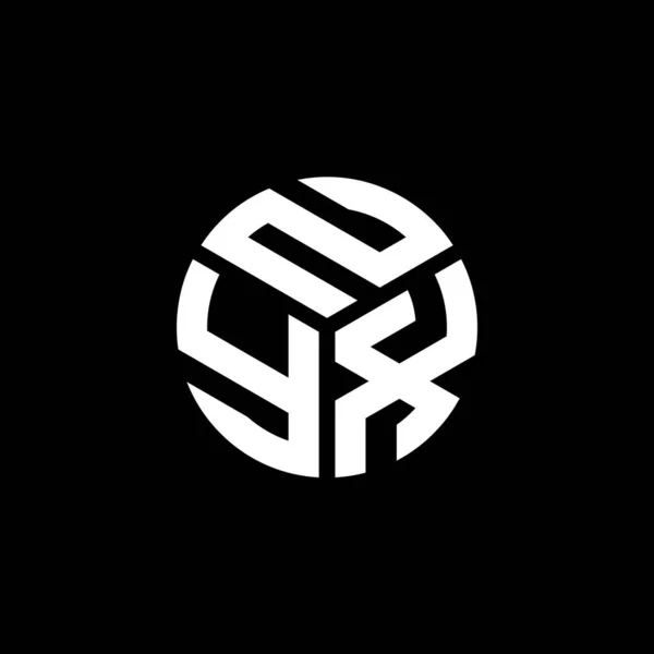 Diseño Del Logotipo Letra Nyx Sobre Fondo Negro Nyx Iniciales — Vector de stock