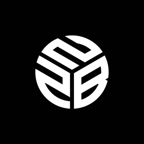 Desain Logo Nzb Pada Latar Belakang Hitam Nzb Kreatif Inisial - Stok Vektor
