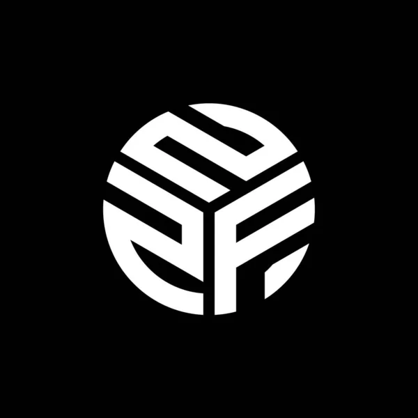 Siyah Arka Planda Nzf Harf Logosu Tasarımı Nzf Yaratıcı Harf — Stok Vektör