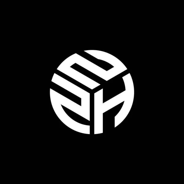 Desain Logo Surat Nzh Pada Latar Belakang Hitam Nzh Kreatif - Stok Vektor