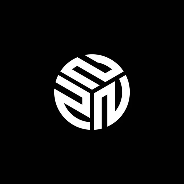 Nzn Lettre Logo Design Sur Fond Noir Nzn Initiales Créatives — Image vectorielle