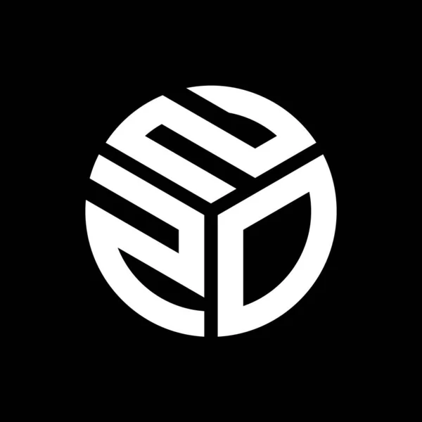Desain Logo Surat Nzo Pada Latar Belakang Hitam Nzo Kreatif - Stok Vektor