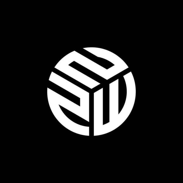 Logo Della Lettera Nzw Sfondo Nero Nzw Creativo Iniziali Lettera — Vettoriale Stock