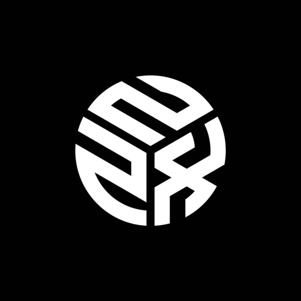 Nzx Bokstav Logotyp Design Svart Bakgrund Nzx Kreativa Initialer Brev — Stock vektor
